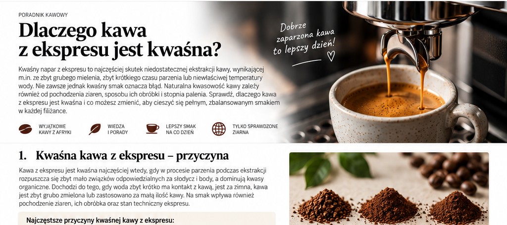 Kawa z ekspresu jest kwaśna
